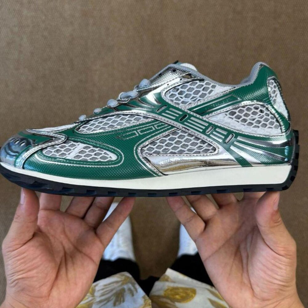 Bottega Veneta Orbit “Silver Green"